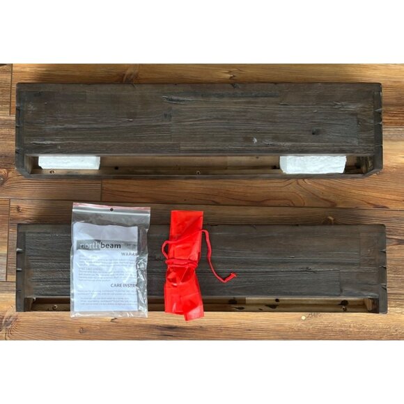 Kelly Clarkson Home Floating Shelves Set Of 2 24" Dark Wood Finish - Picture 6 of 9